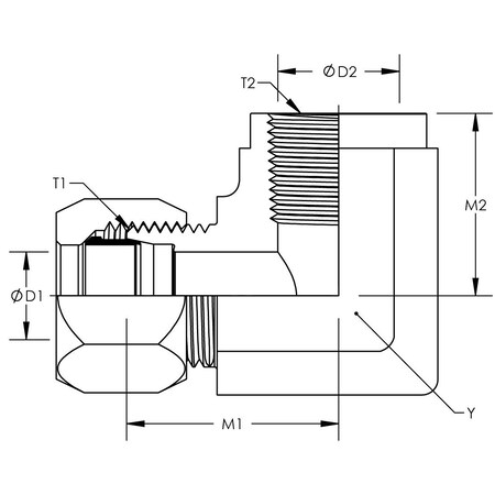 World Wide Fittings Flareless Compression to Female Pipe 90 Degree Elbow 7455X04X04
